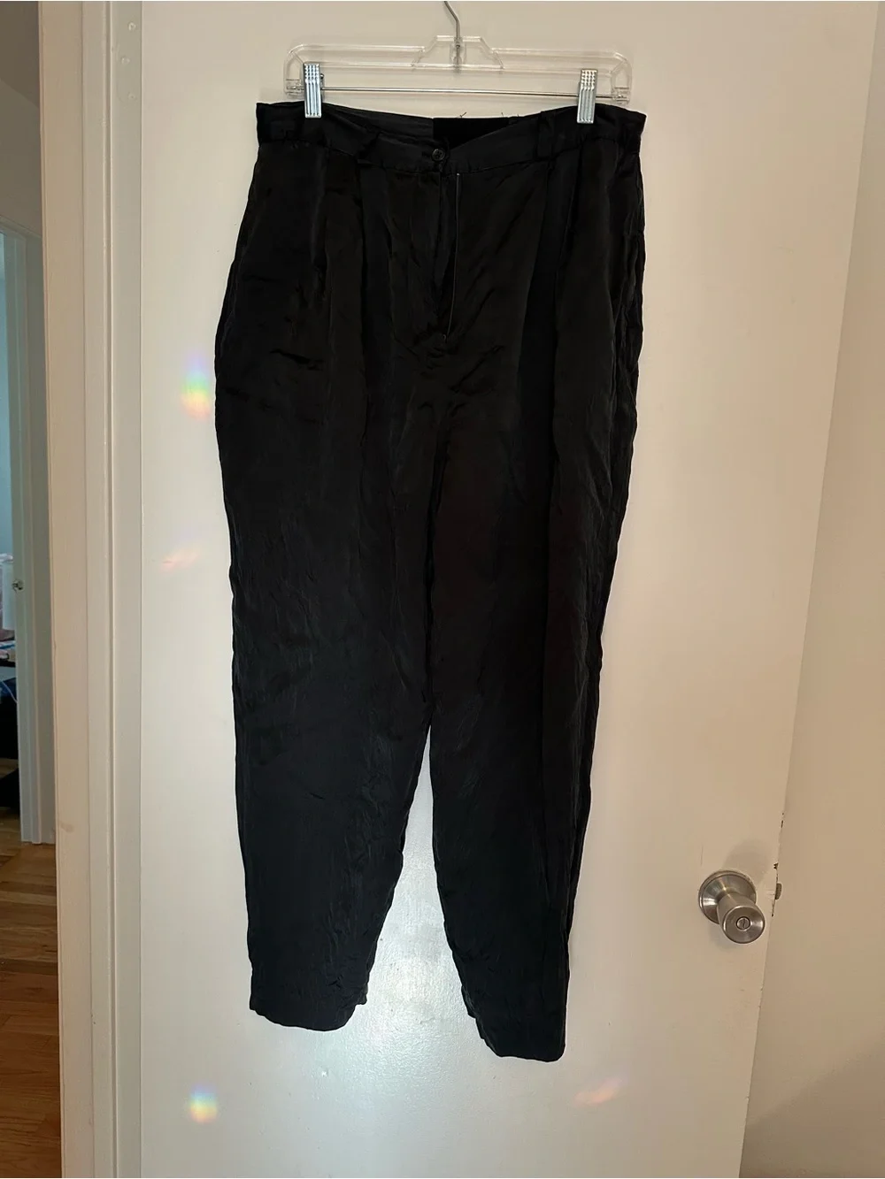 100% Silk Dress Pants - Pleated Tapered Fit